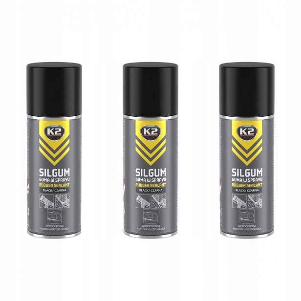 Guma ve spreji, pokrývačský tmel černý 400 ml K2 Silgum