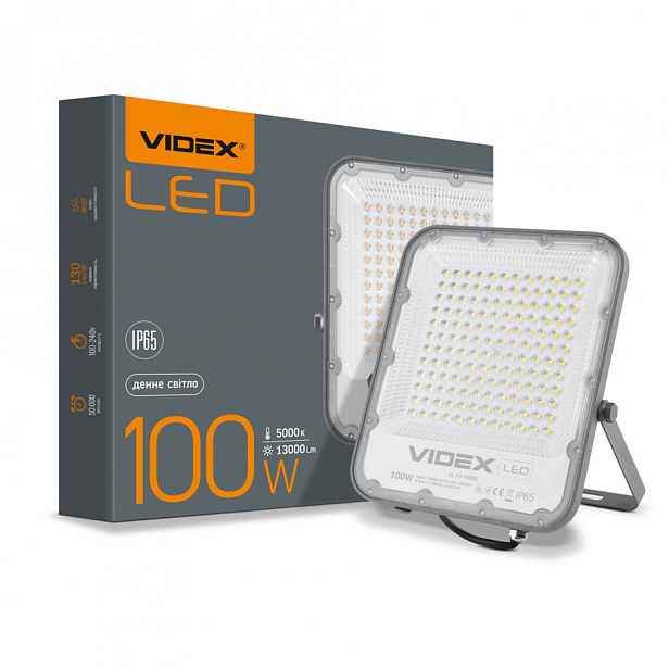 Halogenový Led reflektor šedý Lampa 100W 13000lm 5000K IP65 Videx neutrální