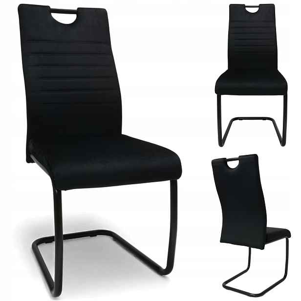 Křeslo DankorDesign Tris velur černé Do Obývacího Pokoje Jídelny Moderní Glamour