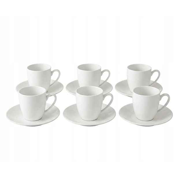 Set 6ks Šálek Klasik 100 ml Mléčná bílá, porcelán, by inspire
