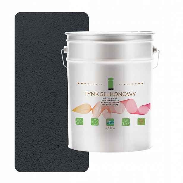 Silikonová Omítka 7016 Fasádní Struktura Šedá Grafitová 1.0 MM 25 Kg