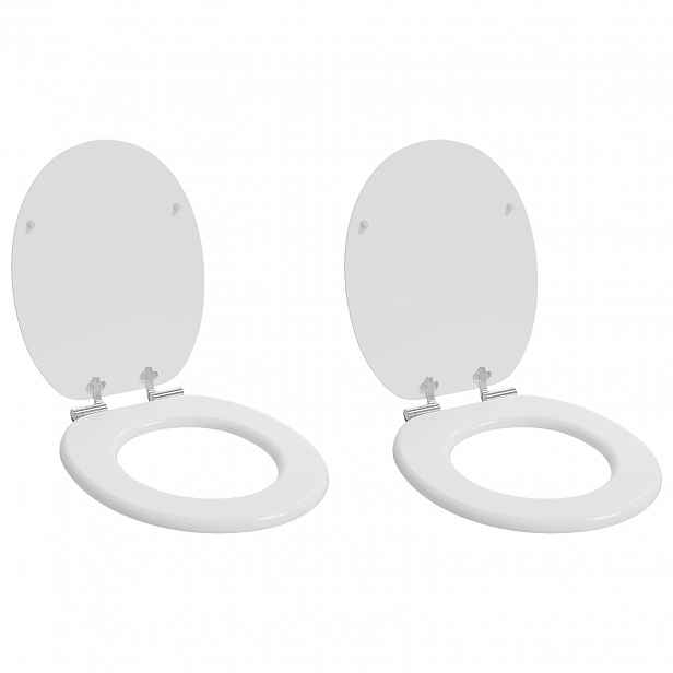 vidaXL Toaletní prkno 2 pcs Bílá 44 x 38 cm Kompozitní dřevo