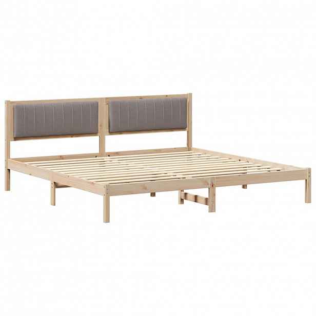 vidaXL Rám postele s čelo Taupe 200 x 200 cm Masivní borové dřevo