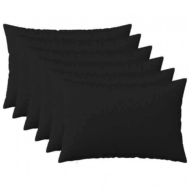 vidaXL Polštář s polštářem HEERLEN 6 ks Černá Textil