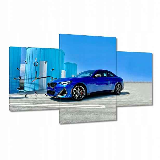 Hodiny 100x60 Modré Bmw Auto