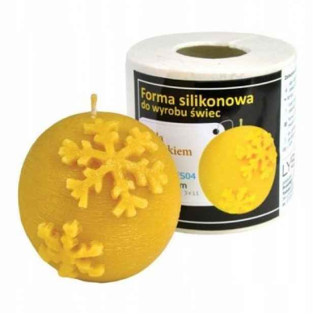 Silikonová forma na svíčky – koule se sněhovou vločkou
