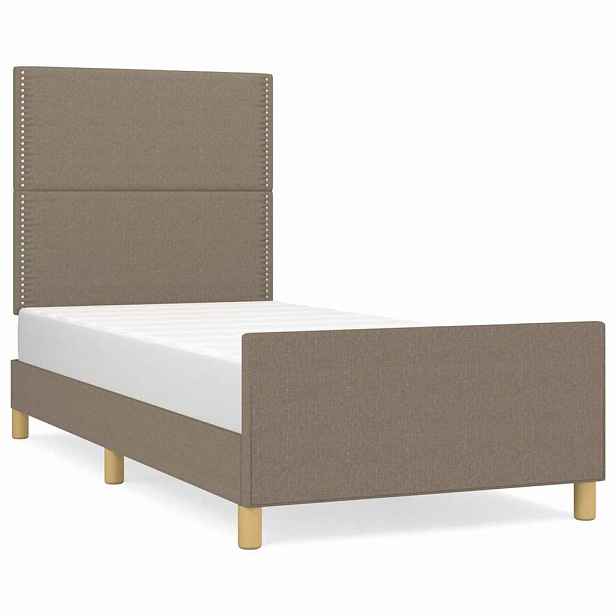vidaXL Rám postele bez matrací taupe 90x190 cm textil