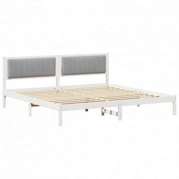 vidaXL Rám postele Světle šedá 200 x 200 cm Masivní borové dřevo