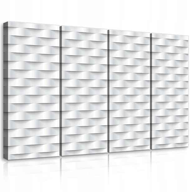Obraz 120x80 3D efekt geometrický vzor minimalismus abstrakce bílá stříbro