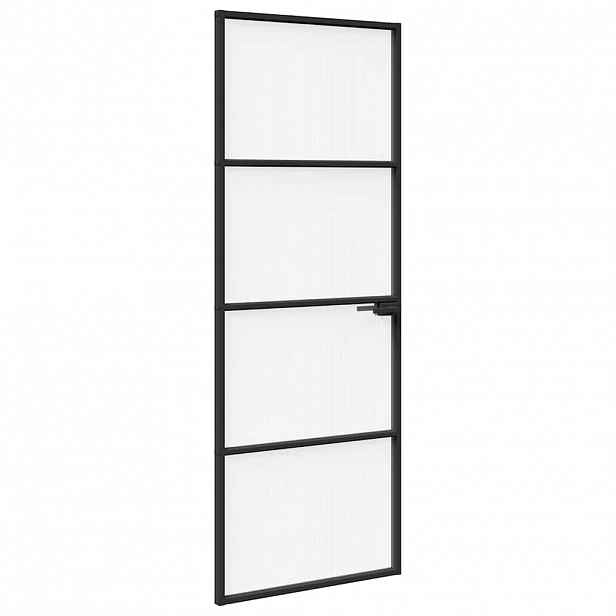 vidaXL Domovní dveře 76 x 201,5 x 3,5 cm Hliník a tvrzené sklo