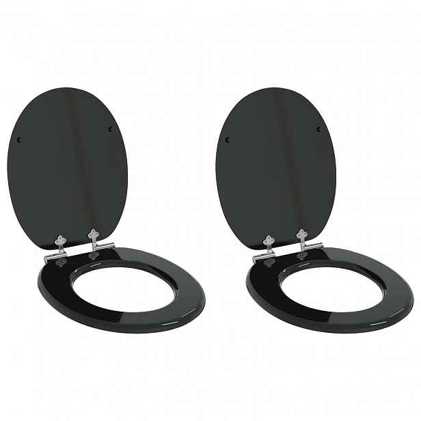 vidaXL Toaletní prkno 2 pcs Černý 44 x 38 cm Kompozitní dřevo