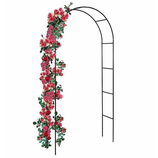 DUFURT Kovový oblouk na růže a popínavé rostliny – opora rostlin 240 x 136 x 38 cm 3070