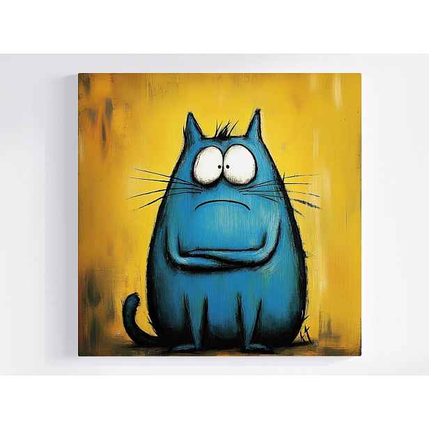 Obraz Na Plátně Canvas Grafika Legrační Modrý Kocour Foch Obraz 50x50