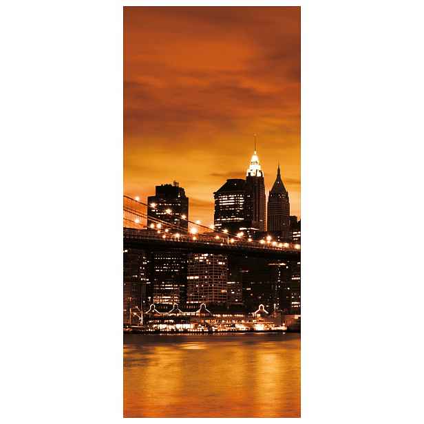 Samolepka Tapeta Brooklynský most New York noc Usa krajina města 91x211