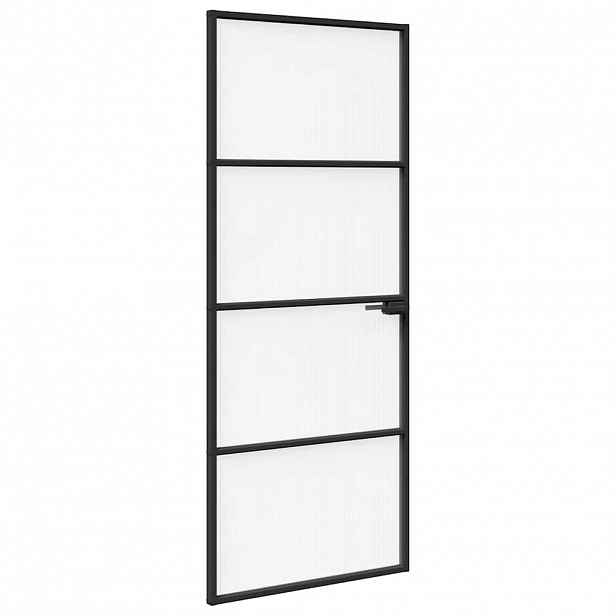 vidaXL Domovní dveře 83 x 201,5 x 3,5 cm Hliník a tvrzené sklo