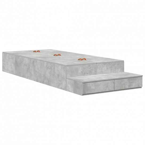 vidaXL Rám postele s úložným prostorem se dveřmi Betonově šedá 100 cm