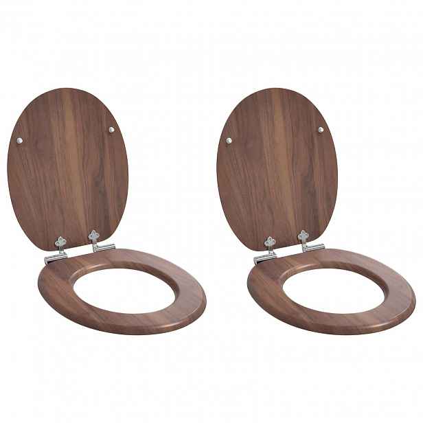 vidaXL Toaletní prkno 2 pcs Hnědá 44 x 38 cm Kompozitní dřevo