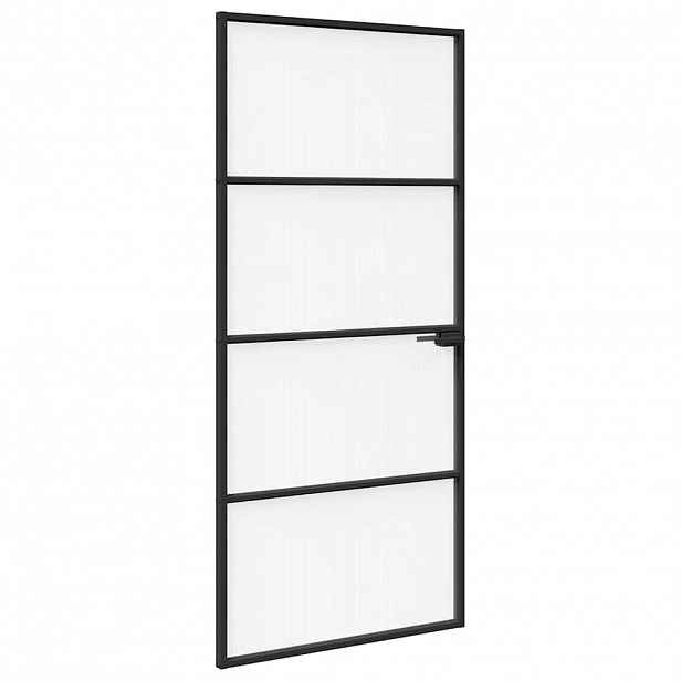 vidaXL Domovní dveře 93 x 201,5 x 3,5 cm Hliník a tvrzené sklo