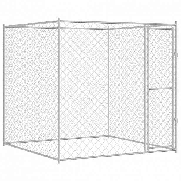 vidaXL Klec pro psa Stříbrná 200 x 200 x 200 cm Pozinkovaná ocel