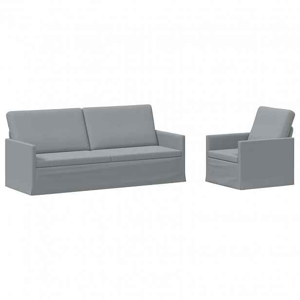 vidaXL Set pohovek 2 pcs Světle šedá Textil