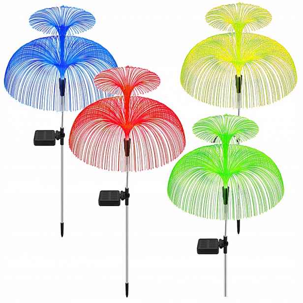 Solární Lampy Do Zahrady 4X Led Medúza Lampička Multicolor Zapichovací Jellyfish