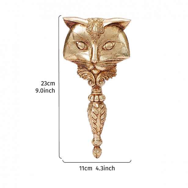 TEMU Make-up zrcátko 1 ks, dekorativní ornament ve tvaru lišky z pryskyřice, make-up zrcátko, dekorativní ruční toaletní zrcátko, dekorativní stolní