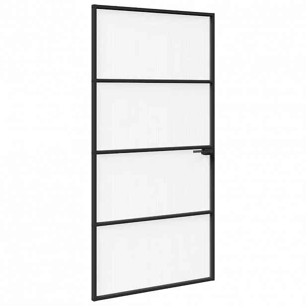 vidaXL Domovní dveře 102 x 201,5 x 3,5 cm Hliník a tvrzené sklo