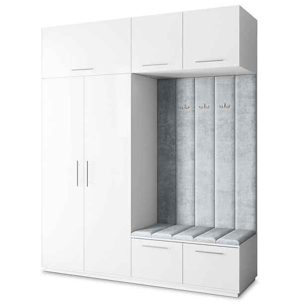 MASSENO MODERNÍ PŘEDSÍŇOVÁ SKŘÍŇ REMA, 200/240/60 cm, bílá