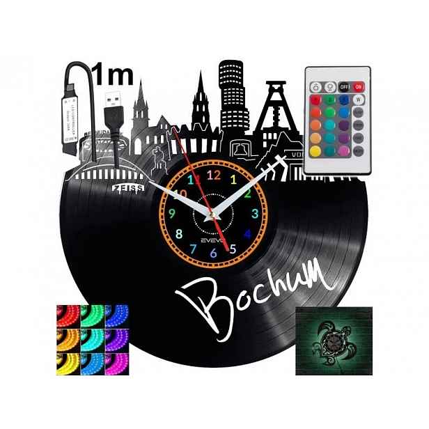 Bochum Dárek Originální dekorace do domu, hodiny z vinylové desky