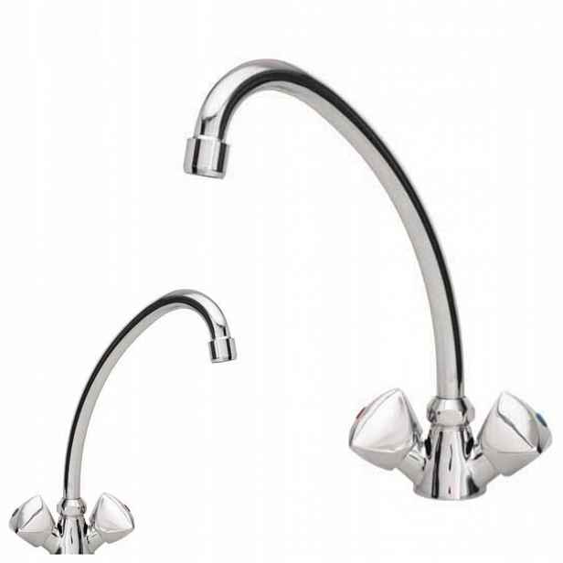 Kuchyňská Stojánková Dřezová Baterie Exclusive, Vysoká Kvalita, Chrom