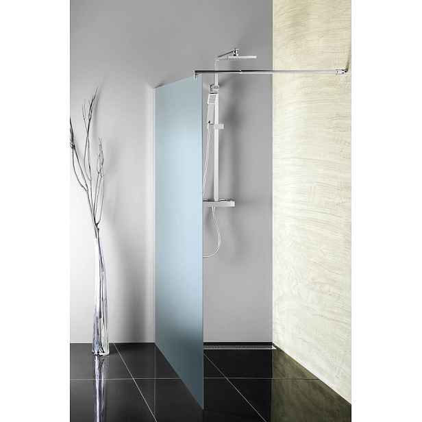 Stěna pevná Aqualine Walk-In 1 100 mm leštěný hliník/brick sklo
