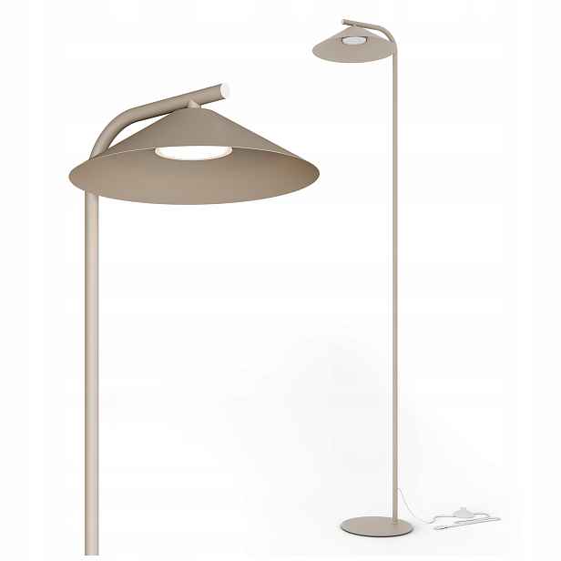 Stojací podlahová Led lampa 1X GX53 Lampička na čtení Vypínač Béžová