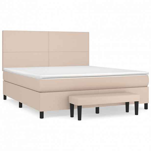vidaXL Box spring postel s matrací cappuccino 160x200 cm umělá kůže