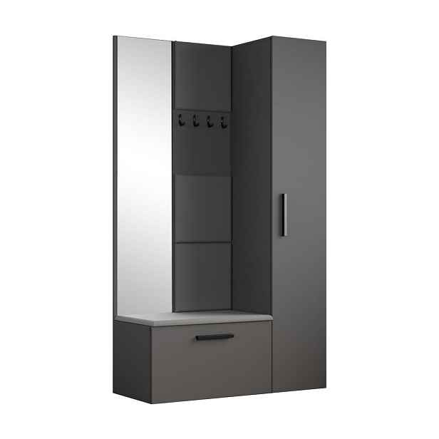 MASSENO MODERNÍ PŘEDSÍŇOVÁ SESTAVA MODULO, 120,6/204/40 cm, šedá