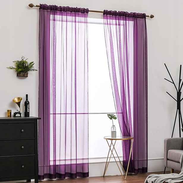 Průhledné záclony Miulee 140x280 cm 2 panely do obývacího pokoje okno