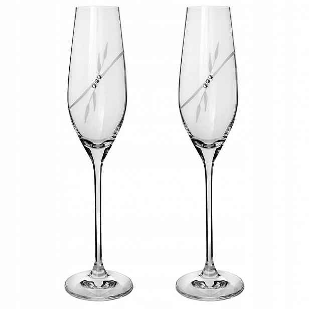 Sklenice na sekt s krystaly Preciosa 210ml Plant 2ks