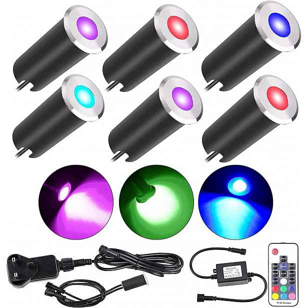 Terasové Led zapuštěné lampy 6 Led Rgb IP67 DC 12 V Rgb