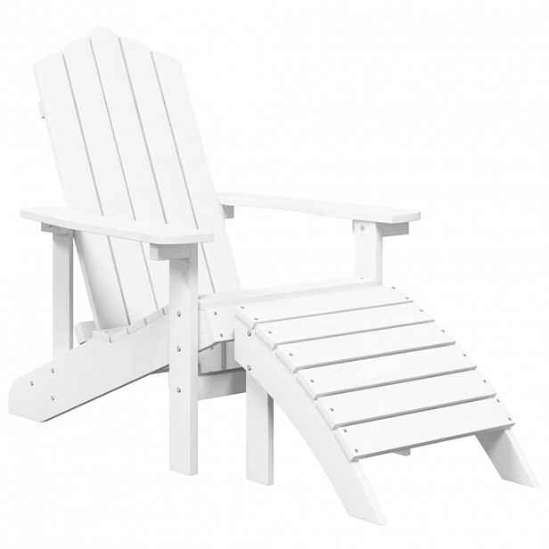 vidaXL Zahradní křeslo Adirondack s podnožkou HDPE bílé