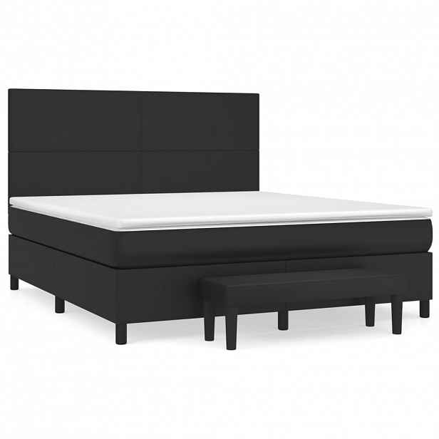 vidaXL Box spring postel s matrací černá 180x200 cm umělá kůže
