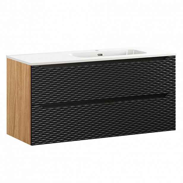 Petits-meubles UMYVADLO 120cm Elora Černá a dřevěná