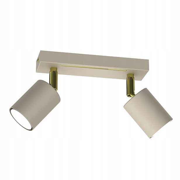 Stropní svítidlo dvojitá krémová zlatá 2 reflektory lišta 20 cm Luminex