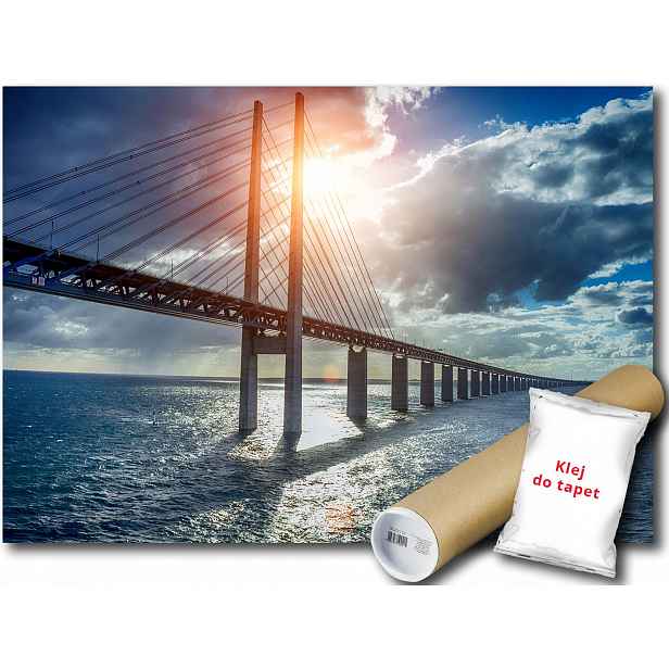 Vinylová fototapeta krajina pohled most voda Kodaň Malmö Øresund 152x104