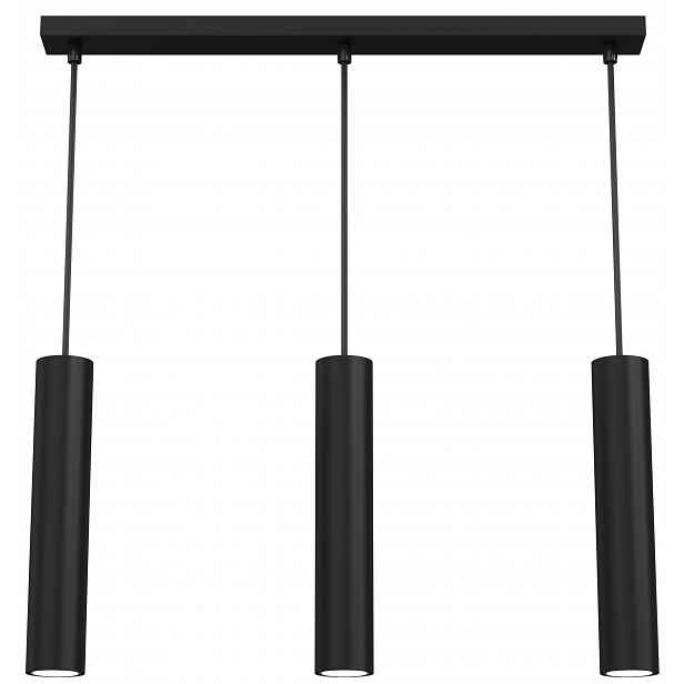 Závěsná lampa Raito Černá 3xGU10 na liště nad stolem ostrovní trubka