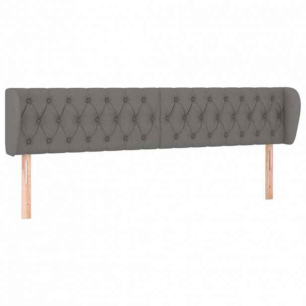 vidaXL Čelo postele typu ušák tmavě šedé 183x23x78/88 cm textil