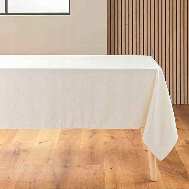 Béžový Ubrus Na Stůl S Efektem Lnu, Odolný Vůči Skvrnám, Obdélníkový, 140 X 240 CM