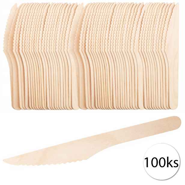 GASTROSTAF EKO-5 Jednorázový dřevěný příbor, nože 16cm 100ks