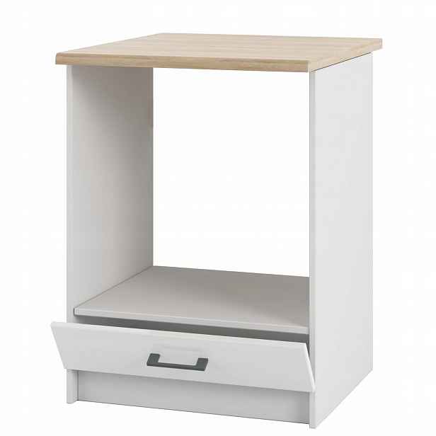 Kuchyňská skříňka Stojící spodní část pod troubu Bílá Lesklá s deskou 60 cm