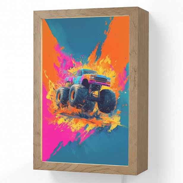 OnlyWow NÁSTĚNNÁ LAMPA Monster truck - Abstraktní - Stříkající barva - Barevné 20x30 cm