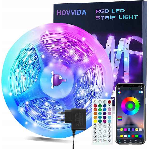 Rgb Led pásek 10 m, 300 diod, s aplikací