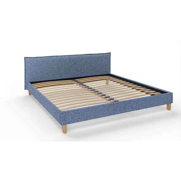 S-Style ČALOUNĚNÁ POSTEL Arles 200 × 200 cm z modré látky bouclé